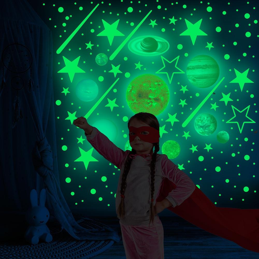 453Pcs Glow In The Dark Wall Sticker Ceiling Solar System Galaxy Stars Nursery Luminous Wall Stickers for Kids Bedroom Decor