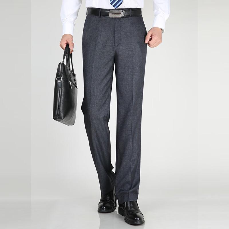 Men's Silk Blend Straight Fit Dress Pants