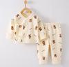 Set di Vestiti Autunnali per Bambini: Pantaloni in Puro Cotone e Abito da Monaco con Allacciatura Senza Osso