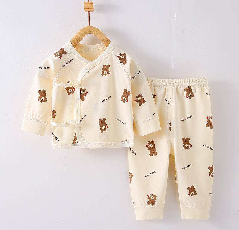 Set di Vestiti Autunnali per Bambini: Pantaloni in Puro Cotone e Abito da Monaco con Allacciatura Senza Osso