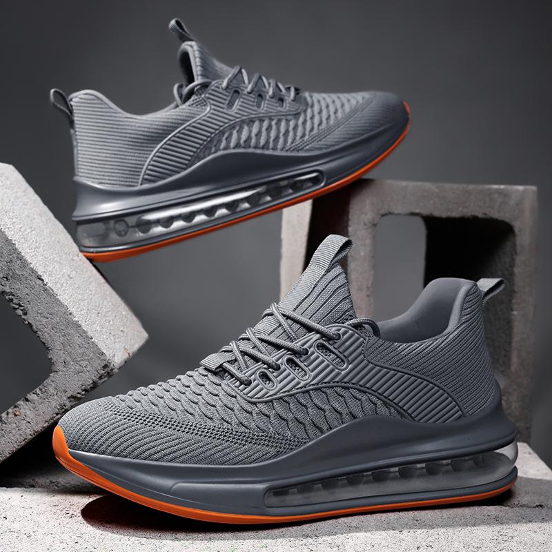 Men's Breathable Coconut Shoes: Large Size, Air Cushion, Shock Absorption, Trendy Running Sneakers.