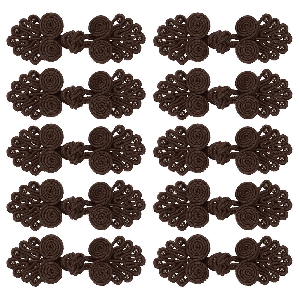 6/10pcs Chinese Knots Frog Buttons Closure Sewing Buttons Fasteners with Beads for DIY Sewing Coats Cloak Bridal Costume Outfit