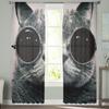 Cat With Glasses Chiffon Sheer Curtains for Living Room Bedroom Home Decoration Window Voile Tulle Curtain Drapes