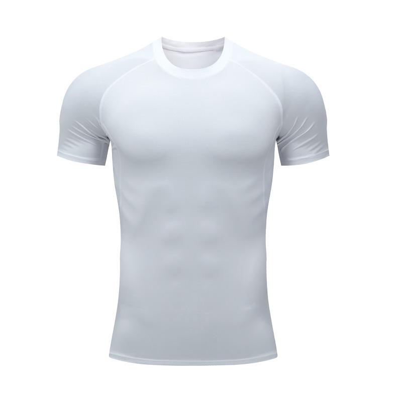Men's Quick-Dry Compression T-Shirt: Breathable, High Elasticity for Running, Basketball, and Fitness.