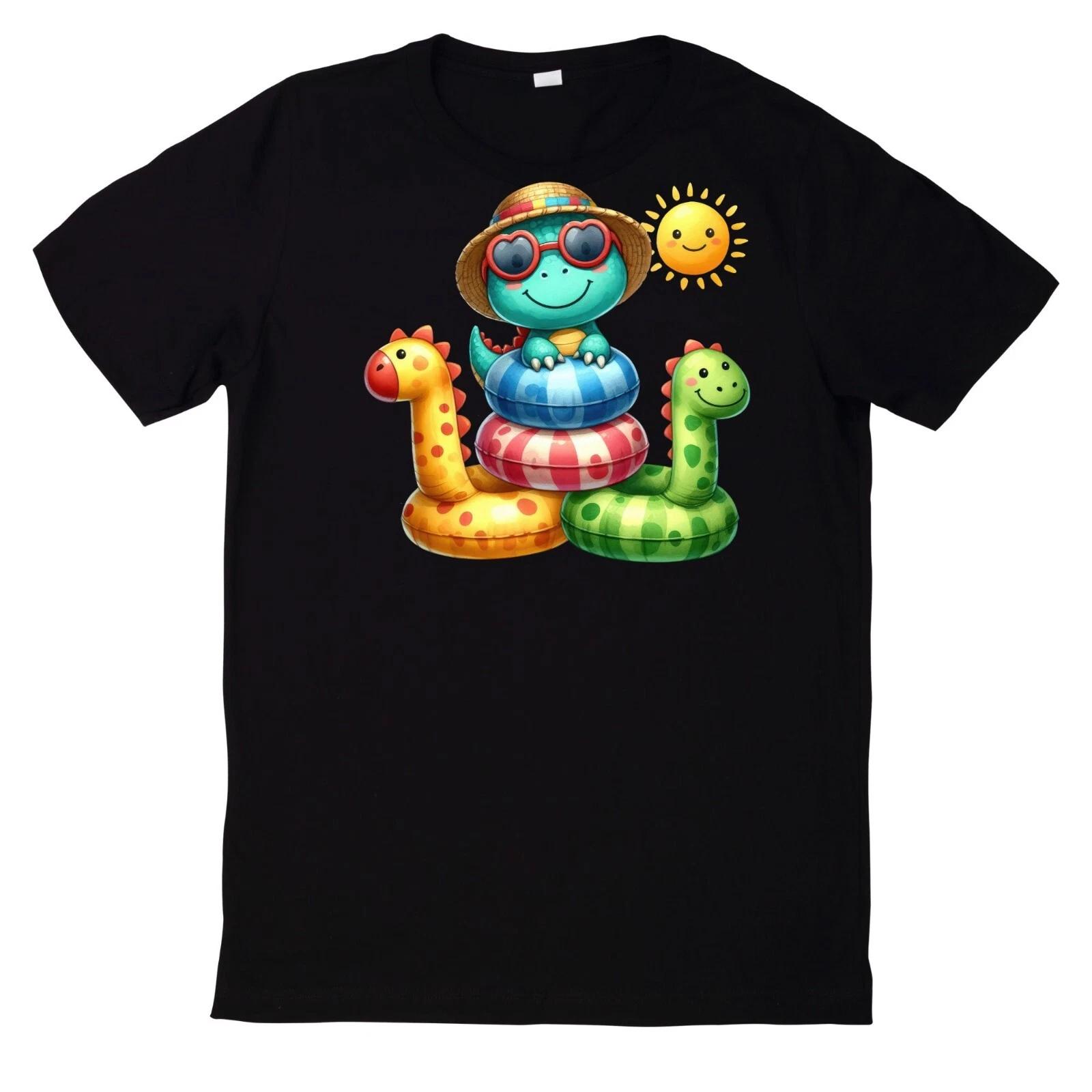 T-Shirt Niedliches Dinosaurier in der Poolparty L