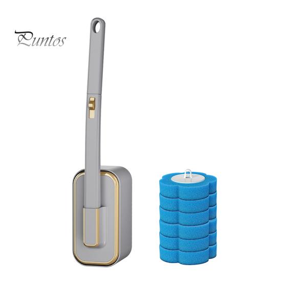 

Одноразовый ершик для унитаза, чистящее средство для унитаза с держателем и 6 сменными насадками, настенная система чистки унитаза, аксессуары для ванной комнаты золотой/серый