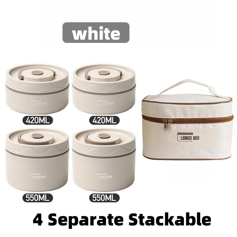 Thermal Insulated Bento Lunch Box and Bag, Thermos Lunchbox for Hot Food Containers Stainless Steel Meal Prep Airtight Container