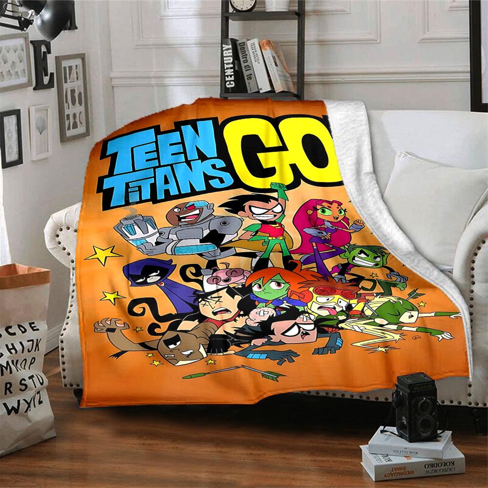 Teen Titans Go Adventure Flannel Blanket Super Soft Warm Cozy Blanket For Sofa Bed Office Travel Allseason Home Decor Gift