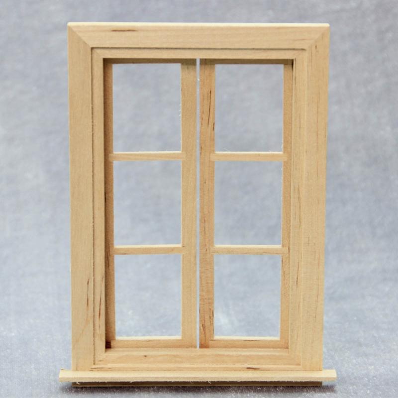 1: 12 Dollhouse Mini Door and Window Plain Wooden Material Model Accessories Can Be Painted and Colored