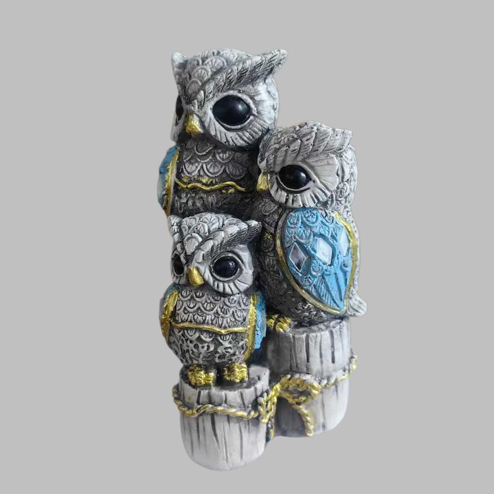 

Lucky Owl Statue Shelf Decor Office Ornament Bedroom Modern Table Desk Living Room Gift for Birds Lovers Sculpture Decoration