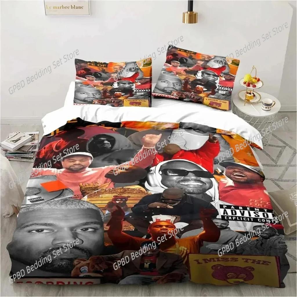 Rapper Kanye West Bedding Set For Bedroom Soft Modern Bedspreads Comefortable Kids Duvet Cover Quilt Cover And Pillowcase