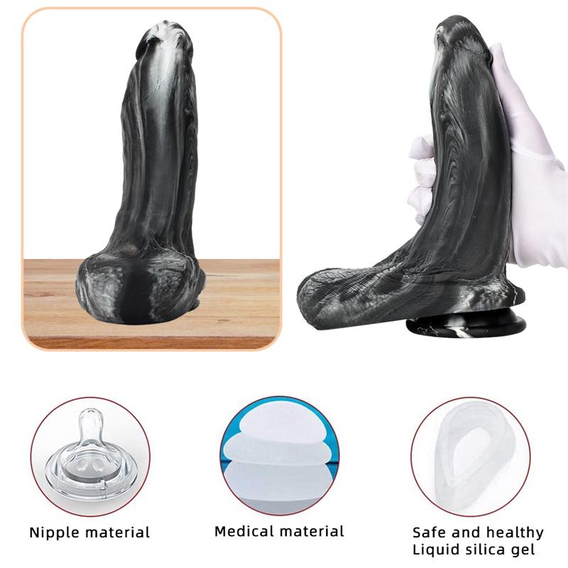 Mixed Color Liquid Silicone Simulation Large Phallus Dildo Female Masturbator Rear Court Anal Plug Expansion Anal Phallus