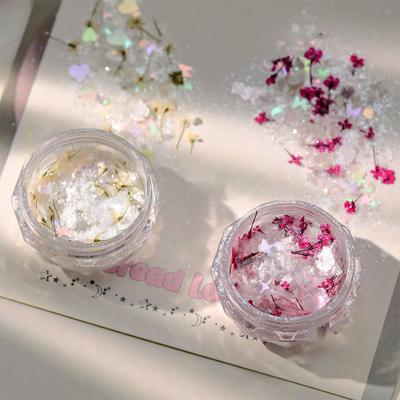 1Box Nail Mix Dried Flower Shell Sequins Nail Shining Flour Hyper Flash Sequin Nail Art Nail Decoration Diy