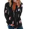 Women's Color Block Half Zip Long Sleeve Top Casual Printed V Neck Sweatshirt