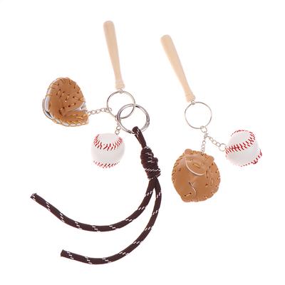 Ins Braided Rope Baseball Keychain Creative Sports Keyring Trendy Woven Rope Key Holder Girls Bag Pendant Key Accessories