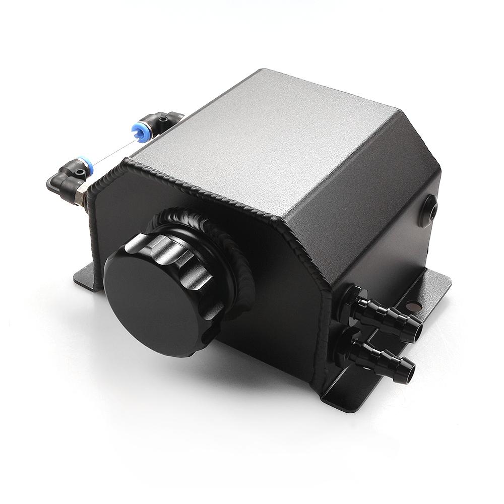 Universal 1L/2L Aluminum Oil Catch Can Reservoir Tank Engine Coolant Radiator Overflow Oil Fuel Tank With Drain Plug Breather