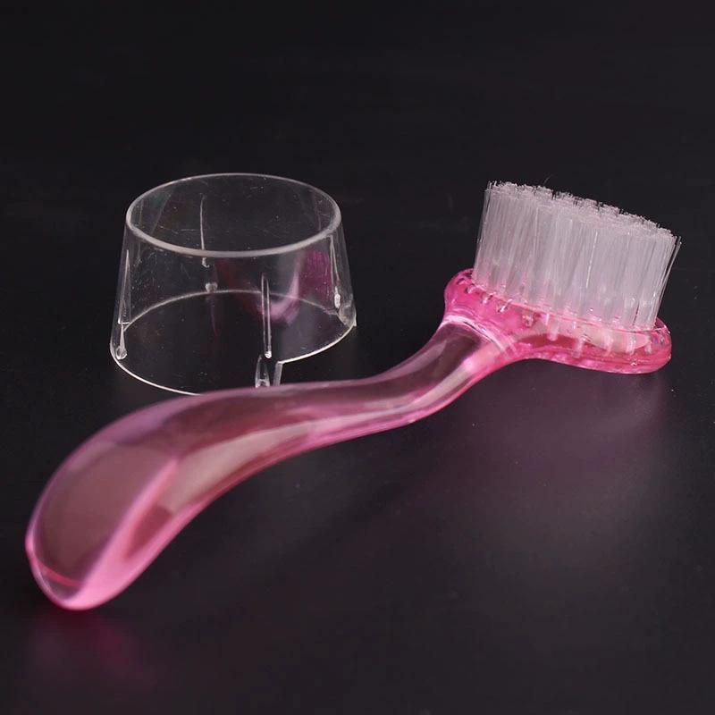 Round-Head Nail Art Brush with Cap for Cleaning Nail Tips and Surfaces