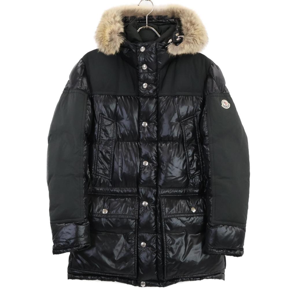 MONCLER [Excellent Condition] FREY Fur/Hooded Down Jacket 1 blackUsed