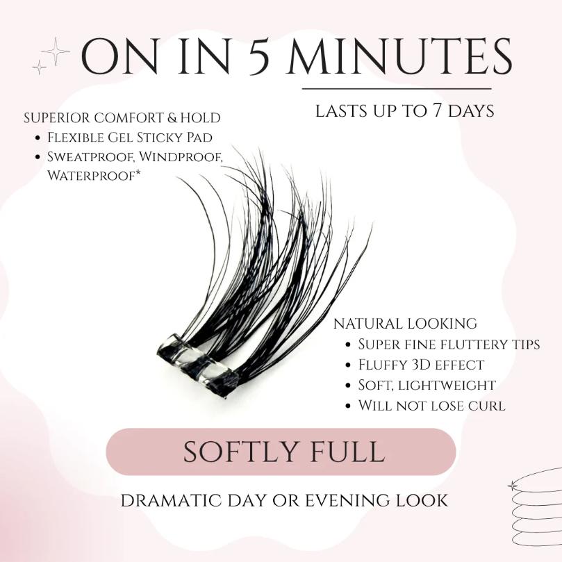 No Glue Needed Self Adhesive Press-On DIY Cluster Lashes Apply Directly Private Label Korean PBT Fiber Ultra Light Eyelashes
