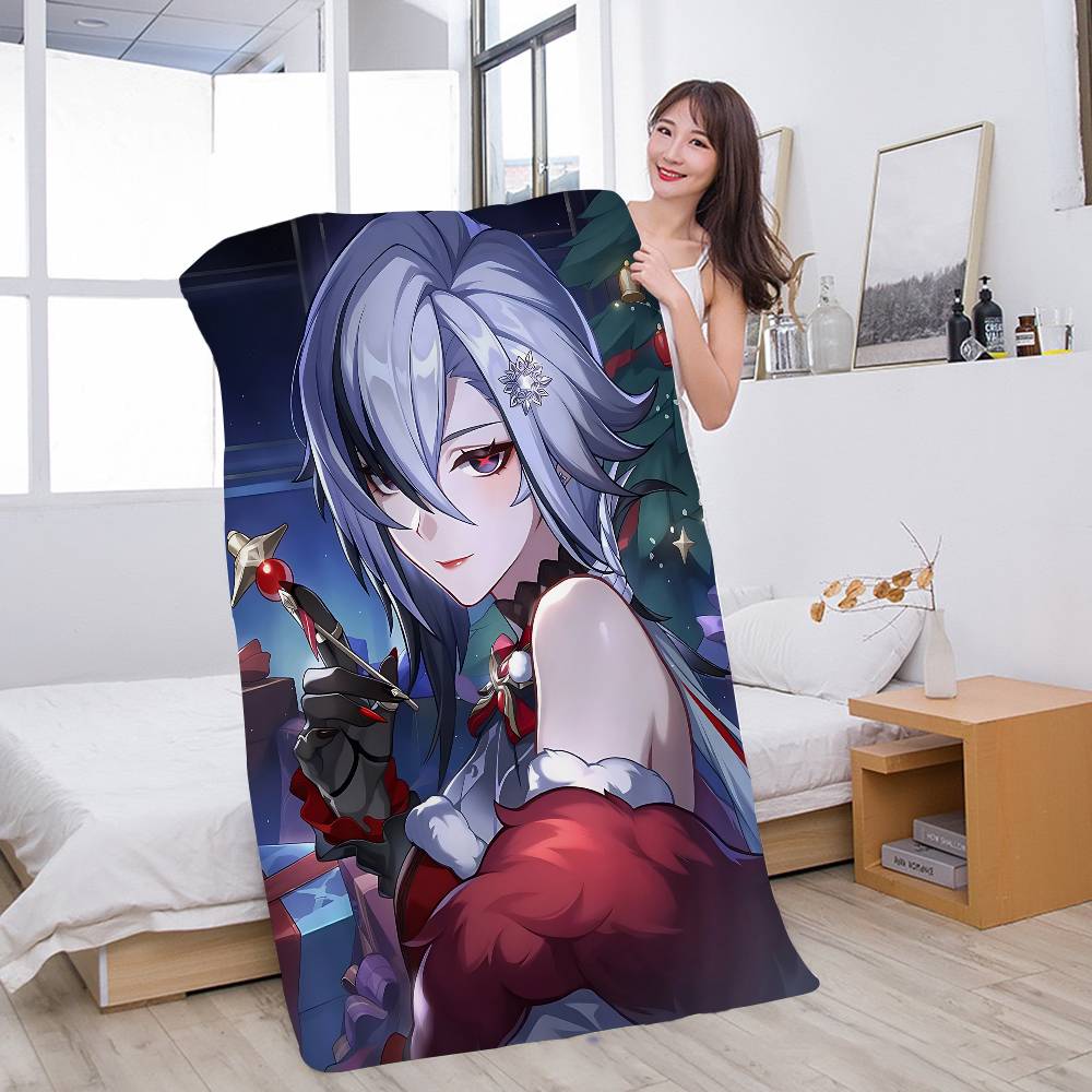 Genshin Impact Arlecchino Anime Beach Swimming Towel Soft Absorbent Washcloth Children's Gifts For Kids Travel Camping Gym