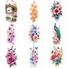 9pcs Temporary Tattoo Floral Arrangement With Hummingbird Colorful Peacock And Flowers Green Flower With Butterfly For