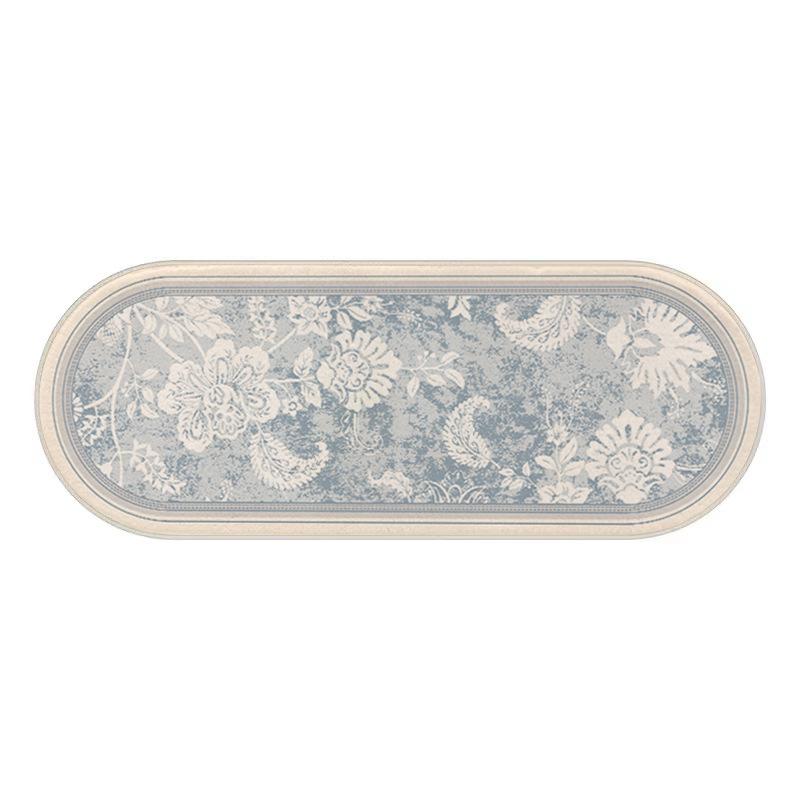 

1 шт. плюшевый овальный коврик с цветочным узором у кровати - мягкий, нескользящий коврик для спальни, декоративный напольный коврик для спальни, гостиной и дивана - декор для дома в фермерском стиле 60x160cm