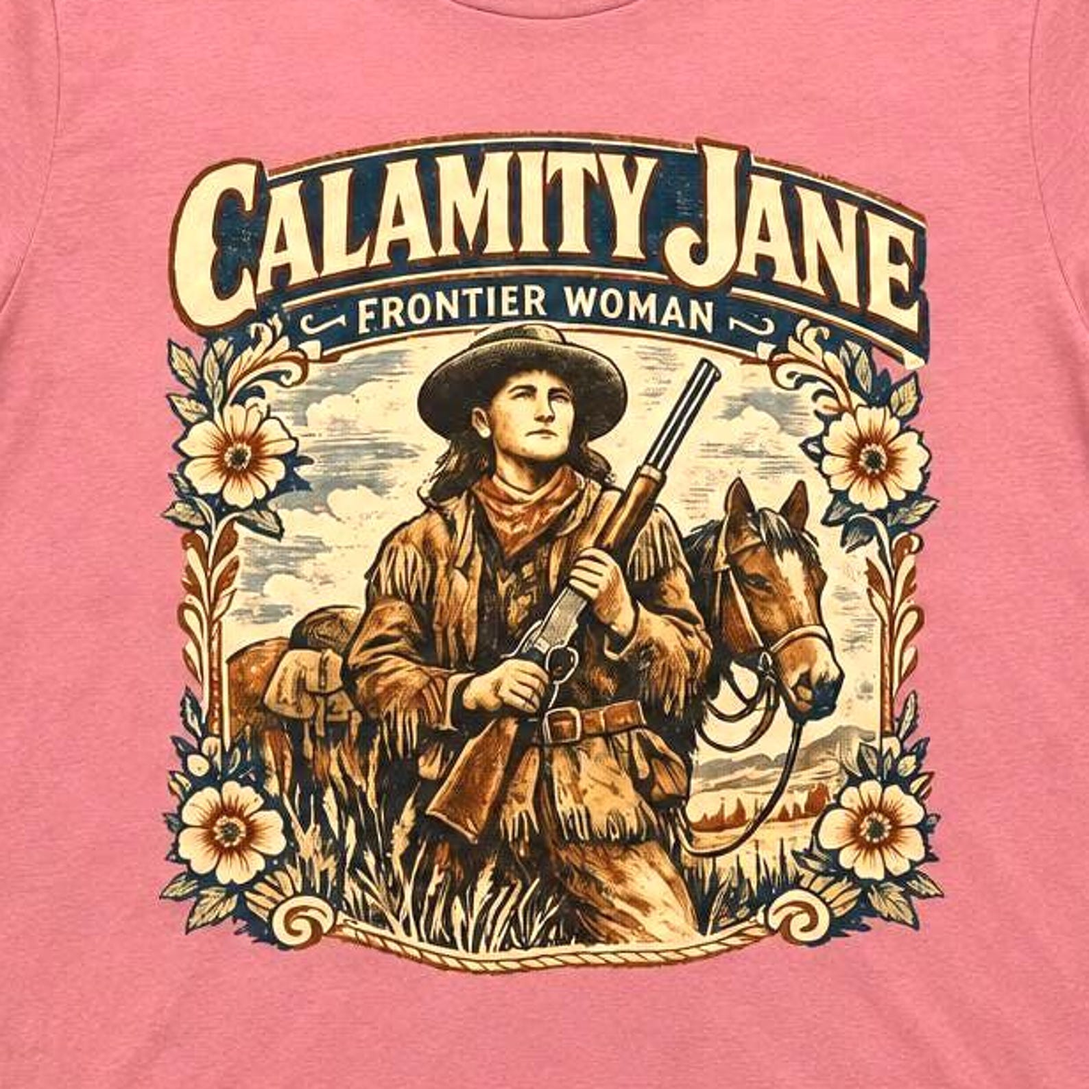 Calamity Jane Shirt, Frontier Woman Tee, Old West History Tshirt, Vintage Cowgirl Graphic Top, Wild West Folk Hero Female Scout Gift M