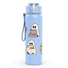 1PC Cute Little Ghost Group 750ml Color Plastic Sports Water Bottle Leakproof Flip Straw Lid Suitable for Sports Office Home Use