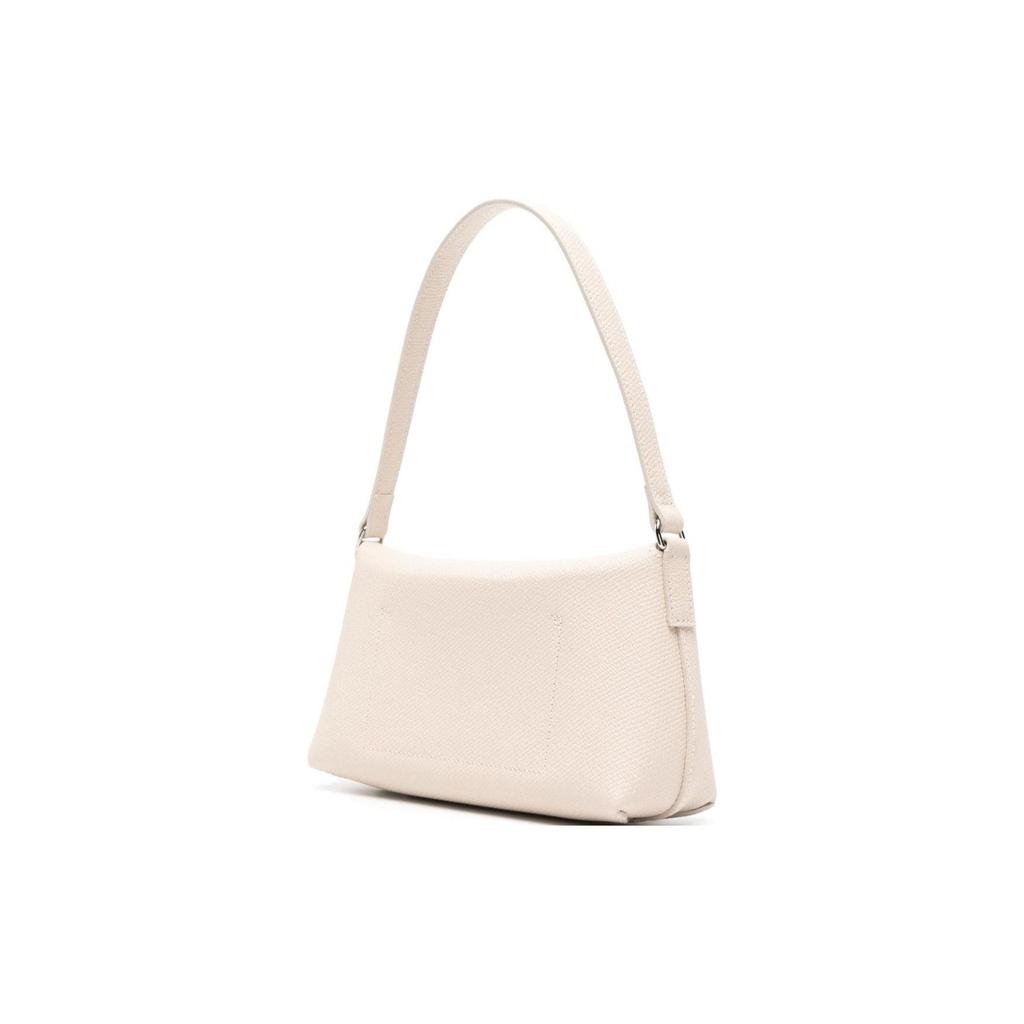 Longchamp Solid Color Metallic Bamboo Handle Leather Shoulder Tote Bag Small Women Bags White 10230HPN555