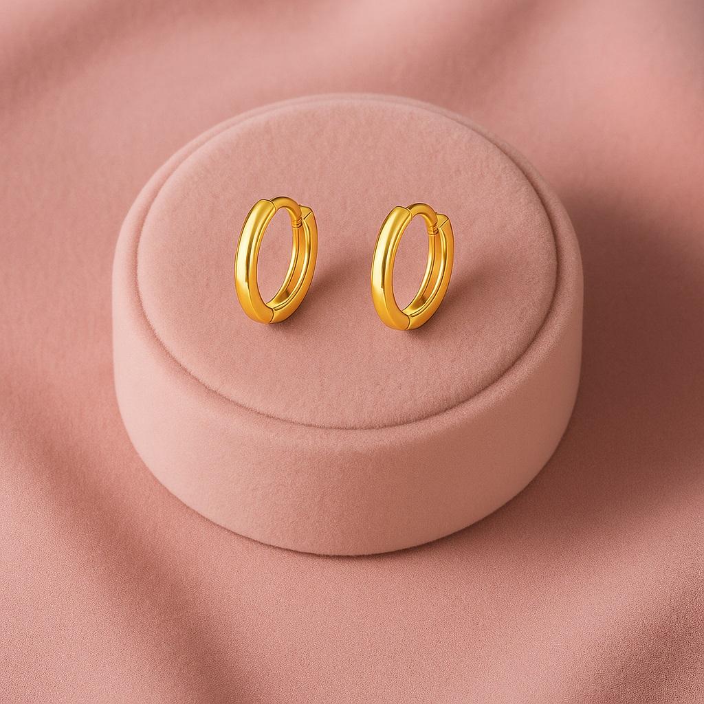 Minimalist Classic Hoop Earrings - 925 Sterling Silver Gold Plated