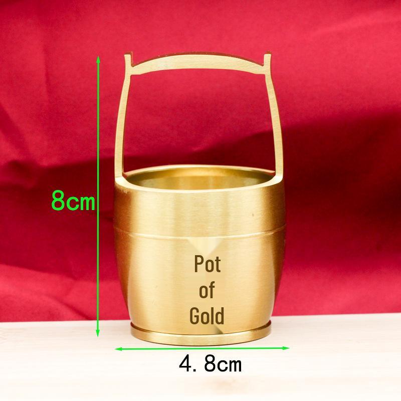 Golden Wealth-Attracting Coin Barrel: Luxury Metal Decorative Ornament for Living Rooms and Studies