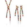 Colorful Bow Zircon Earrings & Necklace Set - Fresh Fashion Trend Jewelry