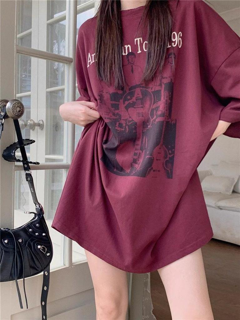 Unisex American Retro Loose-Fit Cotton T-Shirt, Plus Size, Short Sleeve, Summer Style for Couples
