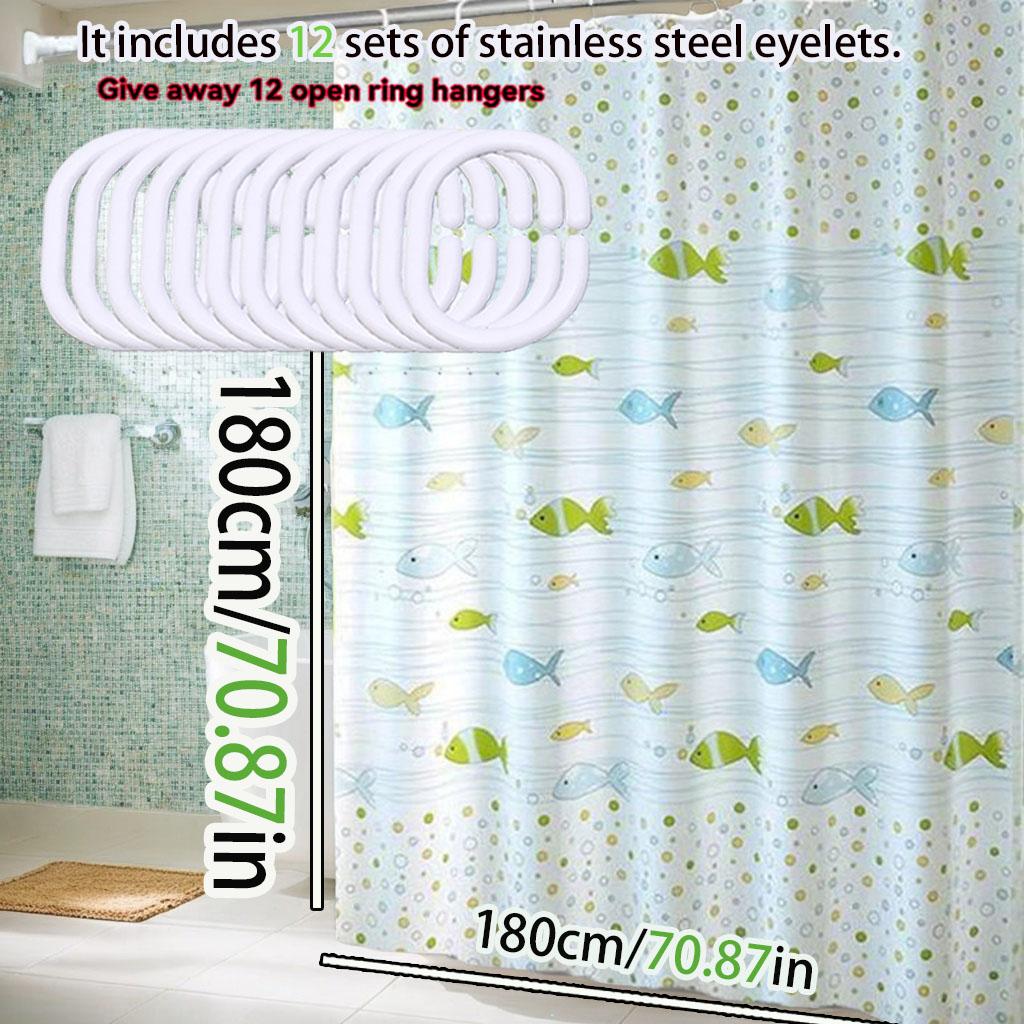 Joy color Fischgruppe Kinder Spaß Duschvorhang Wasserdichtes PEVA-Material Badezimmer Trocken- und Nassbereich Trennvorhang