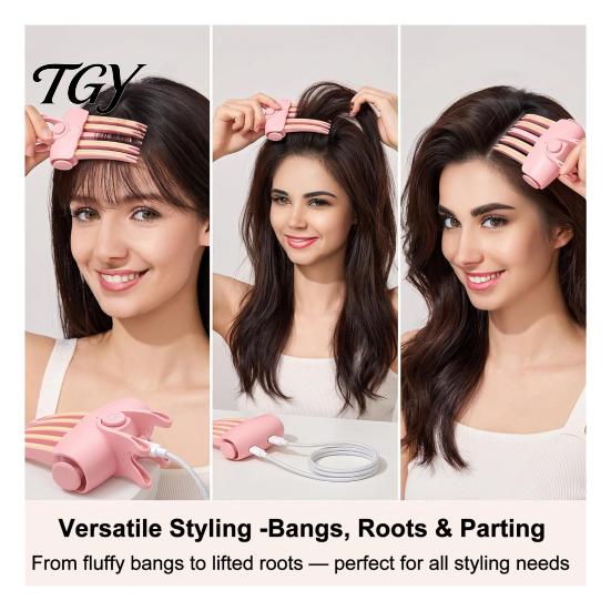Safe Heated Hair Root Clip 2Pcs Volume Clip, Electric Volumizer Crimper, 3 Minute Lifting Travel Size Styler Comb for Flat Hair, Dual Temperature