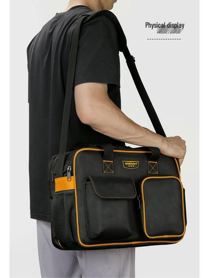 Large Portable Electrician Tool Bag - Thick, Multifunctional Canvas Storage