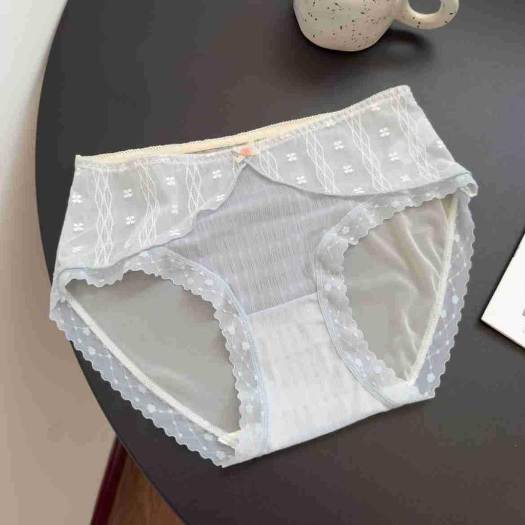 Wave Point Pleated Breathable Panties Pure Desire Style Lace Bow Sexy Women’s Panties