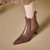 Fashion 2025 Autumn Genuine Leather Women Boots Pointed Toe Thin Heel Boots for Women Fashion Ankle Boots Winter Boots Women High Heels
