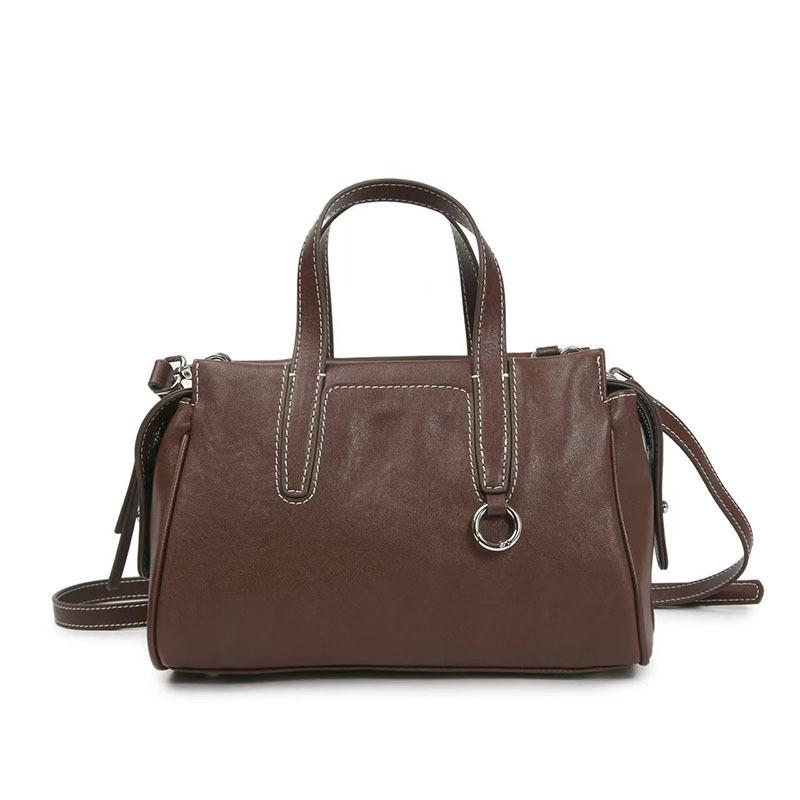 

Верхний слой из коровьей кожи растительного дубления, сумка-подушка для боулинга, винтажная сумка-тоут, сумка через плечо кофейный