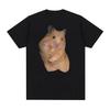 Cute Peace Hamster Funny Meme T Shirt Women Retro Fashion Short Sleeve T-shirts Tops Casual T-shirt Aesthetic Clothes Harajuku