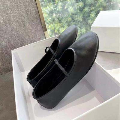 Cow Leather Ballet Flats Shoes for Women Black High Quality Fashion Design Mary Janes Ballerina Comfortable Shoes Woman