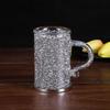 Crystal Glass Coffee Cup with Handle Wine Glasses Double Layer Heat Insulation Cup Drinking Cups Drinkware Easy To Clean