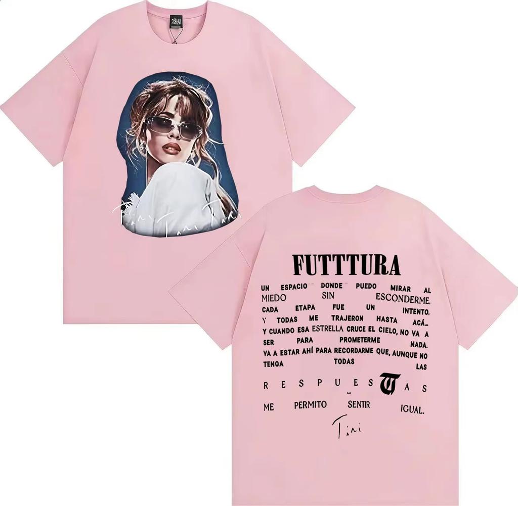 Tini Stoessel Futttura World tour 2026 graphic cotton unisex shirt Summer Oneck Unisexs Y2k hiphop Short Sleeve Tshirt fan gift