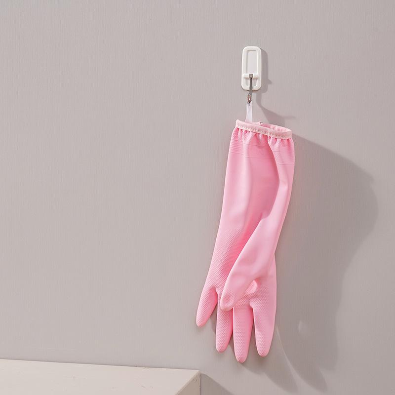 Durable Waterproof Fleece-Lined PVC Cleaning Gloves for Women - Thickened, Hanging Design for Kitchen and Household Tasks