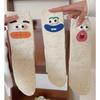 Zábavné kreslené ponožky Dámské Zvláštní kreslené Malé Roztomilé Podzim Zima Korálový samet Zesílené Teplé ponožky Podlahové Spací Dlouhé ponožky