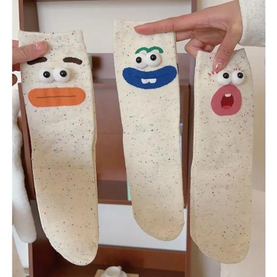 Funny Cartoon Socks Women's Strange Cartoon Small Cute Autumn Winter Coral Velvet Thickened Warm Socks Floor Sleeping LongSocks