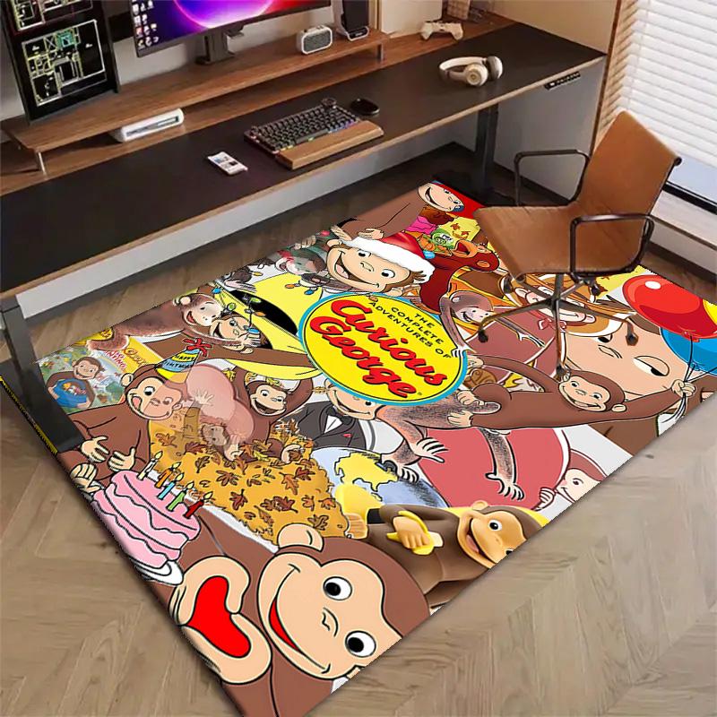 1pc Curious George (5) Design Printed Area Rug Carpet for Bedroom Living Room Home Decor Rugs Mat Non Slip Mat Rug for Bedside