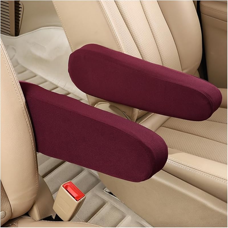 AUCELI 2 Pcs Car Front Seat Armrest Covers, Cloth Fabric Armrest Protectors, Direct Replacement Center Console Lid Armrest Cover Skin, Universal