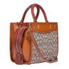 Coach Handbag Rogue 17 Carriage Logo Classic Presbyopic Commuter Fashion Canvas with Leather Tote Bag Tote Bag Shopping Bag Small Size Women's Brown