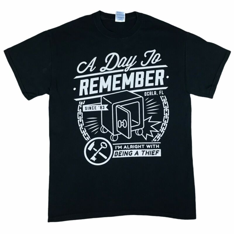 Cheap A Day To Remember Tour T Shirt Medium Men Plus Size Loose Black ...